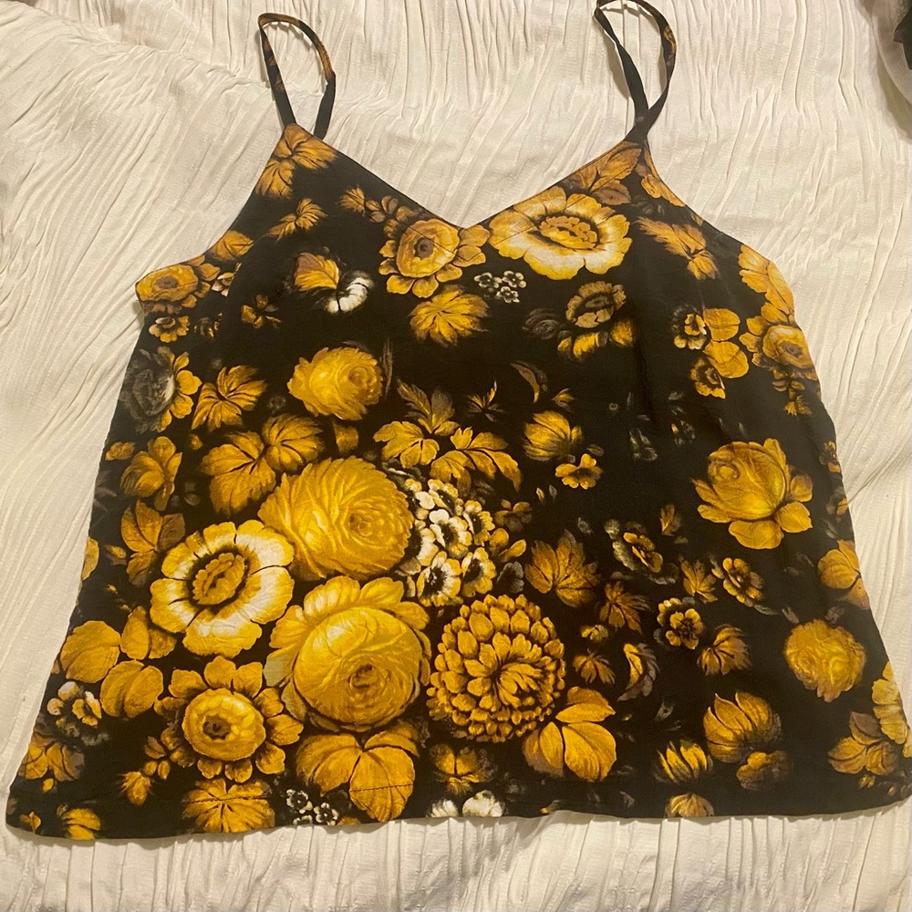 Jams World Limited Edition Black and Gold Floral Tank